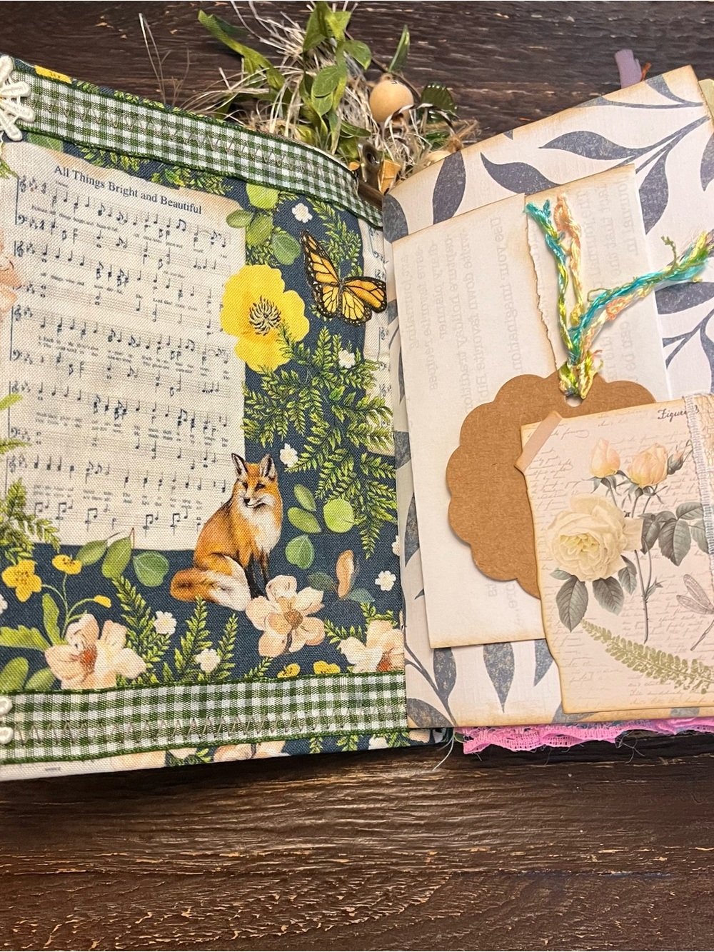 Small Chunky Junk Journal Nature Music Christian Faith Based Softcover 3 Sig - Picture 9 of 16